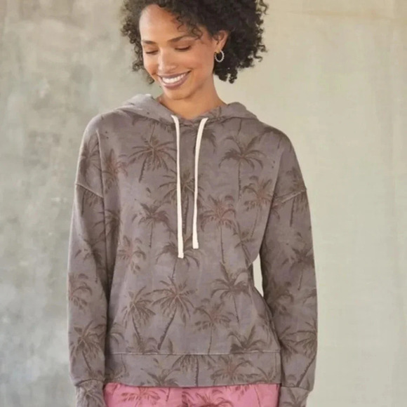 SUNDRY Anthropologie Palm Isle Hoodie Sweatshirt Size Large L  Tropical NWT - Picture 2 of 7